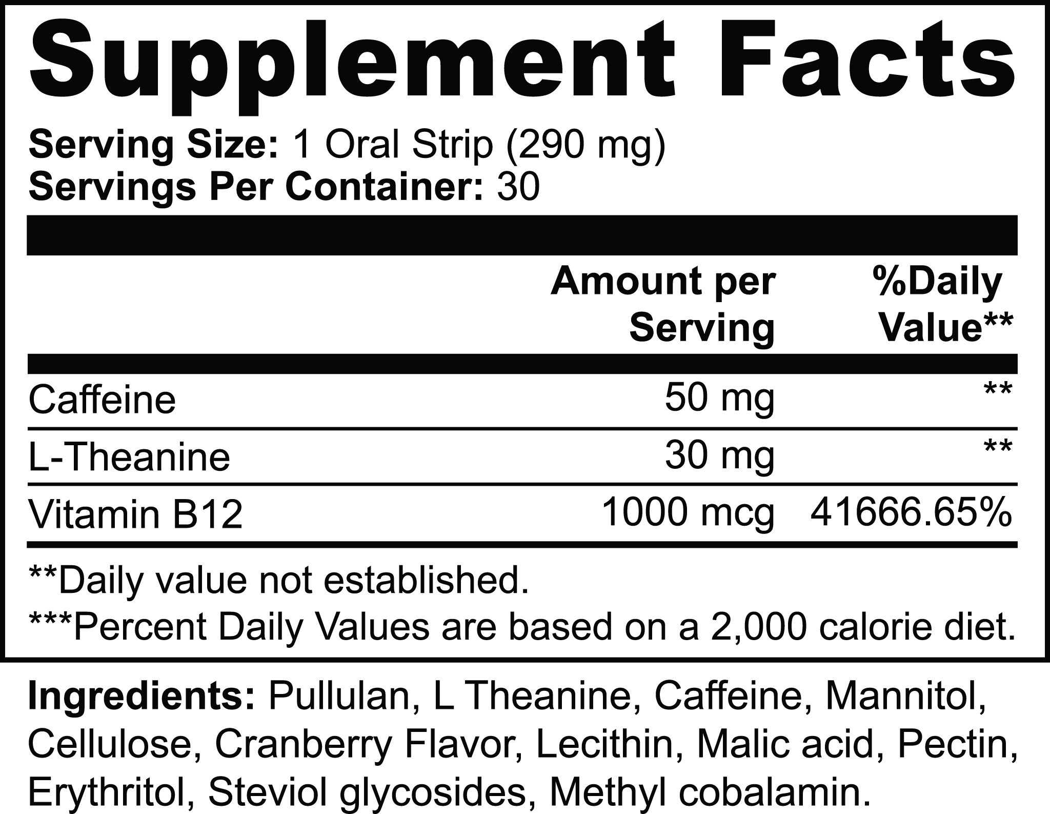 energy strips supplement facts